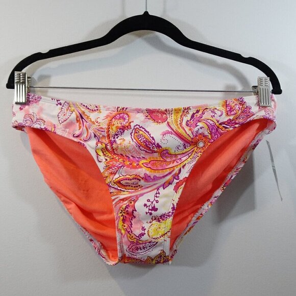 Lauren Ralph Lauren Other - Lauren Ralph Lauren Pink Yellow Paisley Hipster Bikini Bottom Size 12 NEW